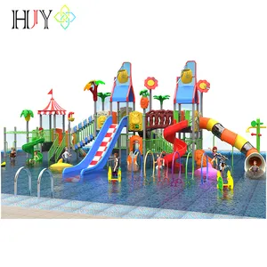 Детский Пластиковый Игровой набор для детского сада, Детская уличная игровая площадка, качели и водная горка
