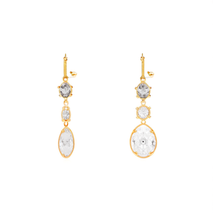 Boucles d'oreilles SmileJoyas pour femmes, serties de cristaux en strass, en acier inoxydable 316L, plaqué or PVD, design goutte d'eau, classiques - Product Image 2
