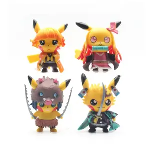 New Arrival Demon Slayer Cos Pikachu Anime Pvc Action Model Figure Toys Action Figure