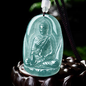 Colgante de Jadeíta Natural Azul Agua con Buda, Diseño Original UNISEX, Estilo Chino, Regalo con Certificado de Tasación E042 - Product Image 2