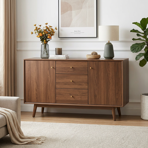 Aparador de Madera de Teca y Ratán de Diseño Moderno Personalizado, Mueble de Salón Hecho a Mano, Consola Buffet para Hotel o Villa, Venta al Por Mayor - Product Image 1