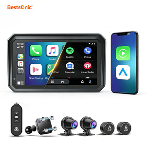 Caméra embarquée moto Bestsonic 6,25'' double 2K avant et arrière avec navigation vocale, CarPlay sans fil, écran moto pour motards d'aventure - Product Image 1