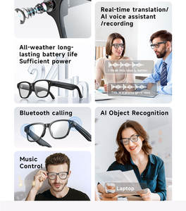 Lunettes intelligentes <span class=keywords><strong>AI</strong></span> avec caméra, casque BT multifonction, musique, appels téléphoniques, lunettes intelligentes et portables <span class=keywords><strong>AI</strong></span> pour hommes et femmes - Product Image 5