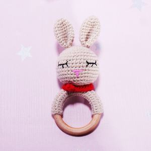 Вязаная вручную вязаная игрушка-погремушка для животных-Детские Безопасные игрушки для прорезывания зубов, безопасная для укусов вязаная животная пустышка подарочная коробка - Product Image 4