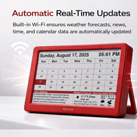 Kylendar Calendrier intelligent Wi-Fi 7 pouces avec écran E-Paper protecteur pour les yeux, 4 modes, horloge mondiale, météo et actualités, mise à jour automatique, affichage de bureau