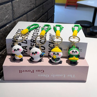 Porte-clés en PVC Panda de dessin animé, petit pendentif créatif, figurine mignonne 8-10cm, anti-stress, cadeau d'entreprise et de centre commercial, vente en gros