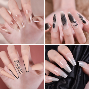 Juego de 24 Uñas Postizas Francesas con Pegamento, Uñas Acrílicas de Cobertura Completa, Uñas Artificiales Reutilizables, Uñas Falsas para Manicura Diaria DIY - Product Image 3