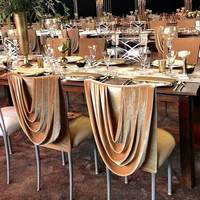 Housse de dossier de chaise en velours, drapée et plissée, pour la décoration de chaises de mariage, de banquets et d'événements