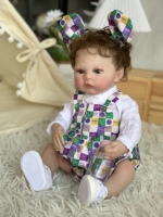 Poupées Reborn en Silicone de 18 Pouces, Bébé Réaliste, Modèle de Mode Blythe, Jouet Doux avec Vêtements en Peluche Intégrale, Matériau Vinyle, pour Filles
