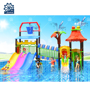 Equipo de juegos al aire libre para niños Patio de recreo acuático Toboganes de HDPE de acero Parque acuático Tobogán acuático y columpio Set Parque de atracciones - Product Image 4