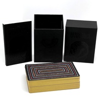 Cartes de tarot noires authentiques en papier avec bords dorés, jeux d'intérieur amusants et mystérieux, vente en gros
