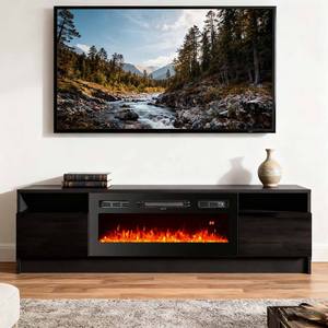 63 אינץ' מעמד לטלוויזיה שחור לבן עם 3 צבעים תאורת לד 32 אינץ' אח חשמלי - Product Image 5