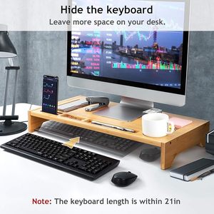 Hot Selling Bamboo Wood <strong>Computer</strong> <strong>Monitor</strong> Riser Desktop Stand Organizer <strong>Desk</strong> <strong>Monitor</strong> Stand - Product Image 3