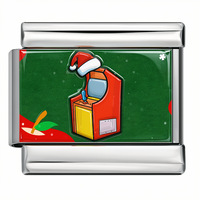 Bracelet à breloques italien de Noël, bracelet modulaire en acier inoxydable pour Noël, bracelet DIY avec breloques émaillées interchangeables, cadeau pour grossiste