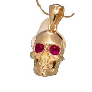 שרשרת תליון גולגולת שרשרת פאנק 316l נירוסטה pvd 18k מצופה תכשיטים קריסטל גותי שרשרת הגולגולת גותי - Product Image 1