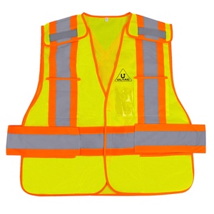 <span class=keywords><strong>Gilet</strong></span> de sécurité <span class=keywords><strong>haute</strong></span> <span class=keywords><strong>visibilité</strong></span> jaune réfléchissant unisexe ULTAC ANSI Classe 2 avec logo <span class=keywords><strong>personnalisable</strong></span> pour le travail en extérieur (OEM/ODM disponible) - Product Image 1