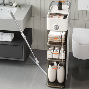 Moderno Gabinete de Almacenamiento de Plástico PP Delgado de 5 Niveles para Baño, Rectangular, Super Estrecho, para Espacios Reducidos, Ecológico, Duradero, 10 kg - Product Image 3