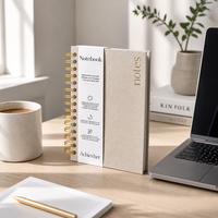Carnet à spirales personnalisé avec logo, planificateur en papier kraft, journal écologique et durable avec bande élastique pour cadeau