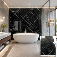 Vente flash : panneau PVC UV design moderne pour décoration intérieure, facile à nettoyer, finition brillante, feuille de marbre UV imperméable