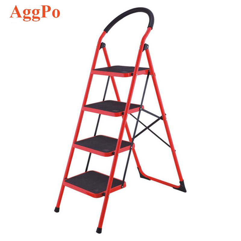 Бытовой 4 ступенчатая Лестница Стул Складной сбор фруктов лестницы складная алюминиевая стремянка