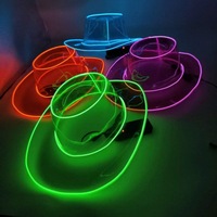 Cappello da Cowboy in PVC Luminoso Colorato, Cappello Western Trasparente Perlescente Luminoso, Fornitura Diretta dalla Fabbrica