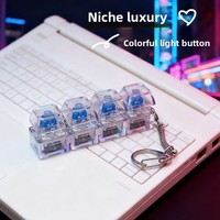 [Effets d'éclairage RVB] Porte-clés créatif anti-stress en plastique, testeur d'axe de clavier, modèle de touches transparentes illuminées