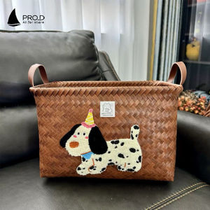 <span class=keywords><strong>Pro</strong></span> D populaire rotin PU américain teckel panier à vêtements sales panier de rangement pour vêtements - Product Image 3