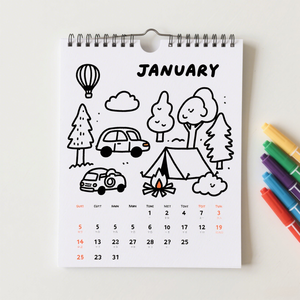 Personnalisé 2026 Coloriage Bobine Reliure <span class=keywords><strong>Calendrier</strong></span> Mural Cuty Style Voyage Thème <span class=keywords><strong>Calendrier</strong></span> De Bureau Cadeau Pour Les Enfants - Product Image 2