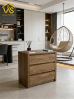 Commode à 3 tiroirs avec compartiment caché et serrure NFC, unité de rangement 3 niveaux pour vêtements et chaussettes, idéale pour le salon