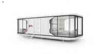 Maison capsule spatiale de luxe M7, cabane mobile préfabriquée pour glamping, double vitrage panoramique, mini-villa préfabriquée pour resort