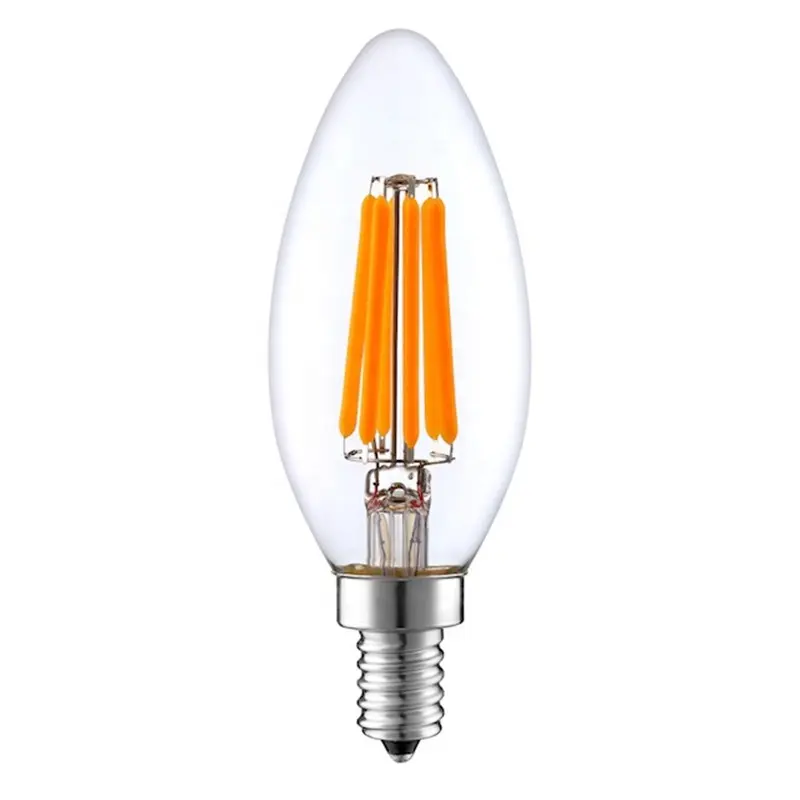 Çin fabrika C35 sıcak beyaz E12 E14 4W 5 W temizle mum Vintage Edison ampul ışık 2700K 6500K LED Filament ampul