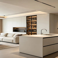 Meuble à vin et buffet combiné de luxe léger italien, minimaliste, écologique, à hauteur réglable, pour 10 bouteilles, pour salon