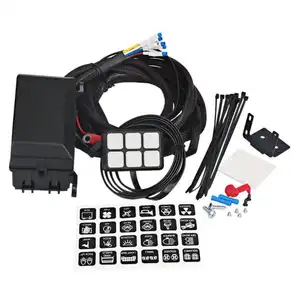Sistema de Panel de interruptores de 6 botones para coche negro multifunción con Kit de pegatinas para accesorios universales Jeep Wrangler
