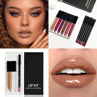 Marque privée Kit pour les lèvres 3 en 1 personnalisé OEM vente en gros ensemble de rouge à lèvres de maquillage avec Lipliner Kit pour les lèvres mat liquide étanche