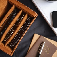Boîte de lunettes de soleil de haute qualité organisateur de lunettes pour étudiants étui à lunettes personnalisé en cuir PU personnalisé