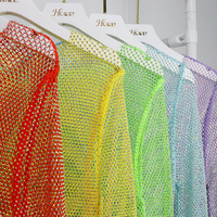Robe Sexy transparente en cristal, vêtements élastiques, strass, robes de Club en maille