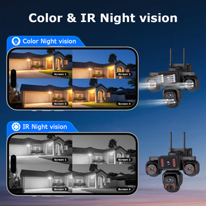 20MP Echte 4-Linsen-Kamera mit 4 Bildschirmen, AOV WLAN-Sicherheitsüberwachung, IP66, Menschenerkennung, PIR-Alarm, 24/7 Betrieb, 4G Solar-Kamera - Product Image 5