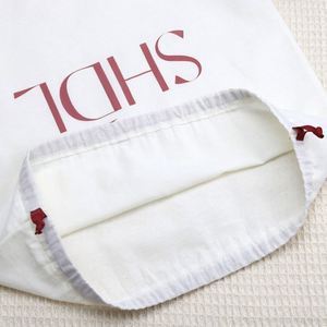 Recyclable Custom Logo Natural Cotton Linen <b>Drawstring</b> Bag With Ribbon Cotton Linen <b>Drawstring</b> <b>Pouch</b> - Product Image 3