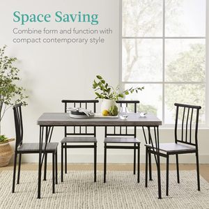 Juego de mesa de comedor rectangular con cuatro sillas, ideal para el hogar y apartamentos pequeños, un producto popular en el comercio electrónico transfronterizo. - Product Image 4