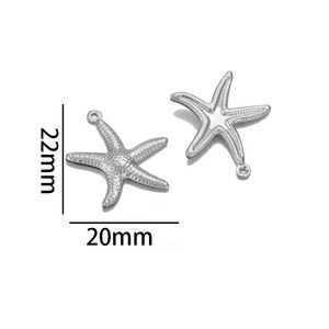 Dijes de Acero Inoxidable con Forma de Delfín, Pez, Estrella de Mar, Concha y Caballito de Mar, Accesorio de Joyería DIY Unisex - Product Image 3
