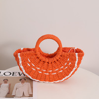 Sac à main tissé en forme de pastèque, sac à main de grande capacité, fourre-tout de plage en paille, sac de panier tissé en forme de Fruit