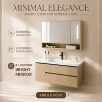 Meubles de salle de bain : Meuble-lavabo intelligent avec miroir, meuble de rangement pour lavabo simple, ensembles de meubles de salle de bain