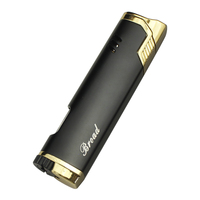 Briquet à jet direct BD447 avec fenêtre visuelle, en métal, personnalisé, au gaz butane, coupe-vent, portable, vente en gros