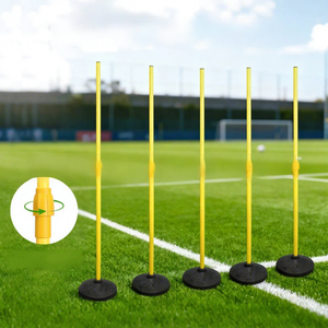 Poteau d'entraînement télescopique, marqueur jaune en PVC, équipement <span class=keywords><strong>de</strong></span> sport pour le <span class=keywords><strong>football</strong></span>, le basketball, le volleyball, examen d'entrée au lycée - Product Image 5