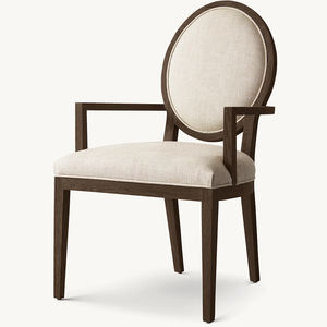 Французский современный круглый обеденный стул из ткани деревянный обеденный стул - Product Image 6