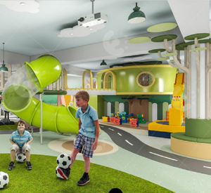 Eibele Soft Équipement de terrain de jeu intérieur Design Kids Mini <span class=keywords><strong>Town</strong></span> Daycare Role Play Houses Interactive Play Set for Toddler Park - Product Image 4