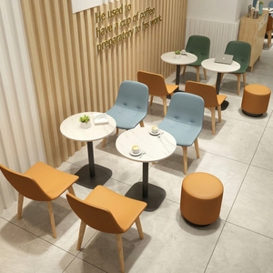 Divani Moderni Minimalisti Multi-posto per Negozi di Tè, Ristoranti Occidentali, Bar di Caffè, Caffetterie; Tavoli in Legno Massello - Product Image 4