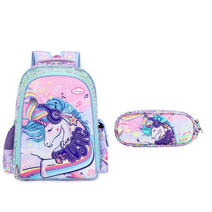 Sac à dos scolaire léger et durable pour filles, motif <span class=keywords><strong>licorne</strong></span> à paillettes, multi-compartiments, idéal pour la maternelle et l'école primaire - Product Image 3