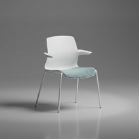 Chaise de conférence ergonomique empilable moderne avec accoudoirs fixes pour bureau, école, hôtel, hôpital, usage domestique ou professionnel
