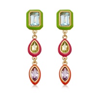 Anting-anting model drop warna emas, perak 925 berkualitas tinggi, harga grosir, koleksi baru Gemnel 2024.